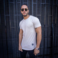 polera long fit blanca hueso hombre algodón - vista principal