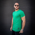 polera long fit verde hombre algodón - vista frontal