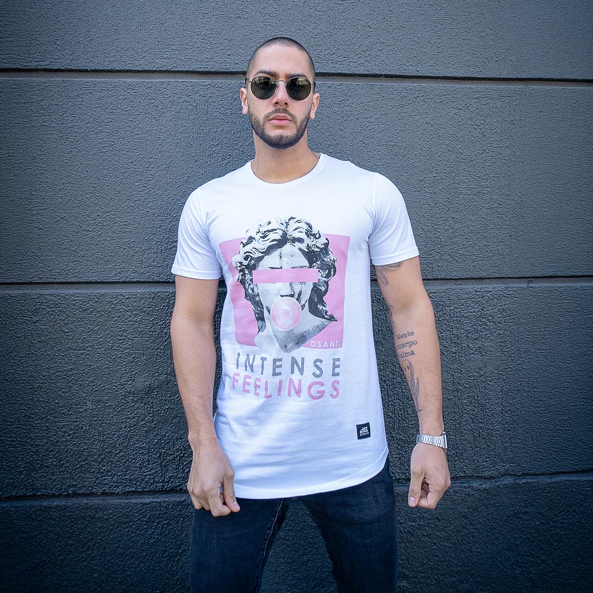 polera long fit intense feelings algodon hombre - vista frontal