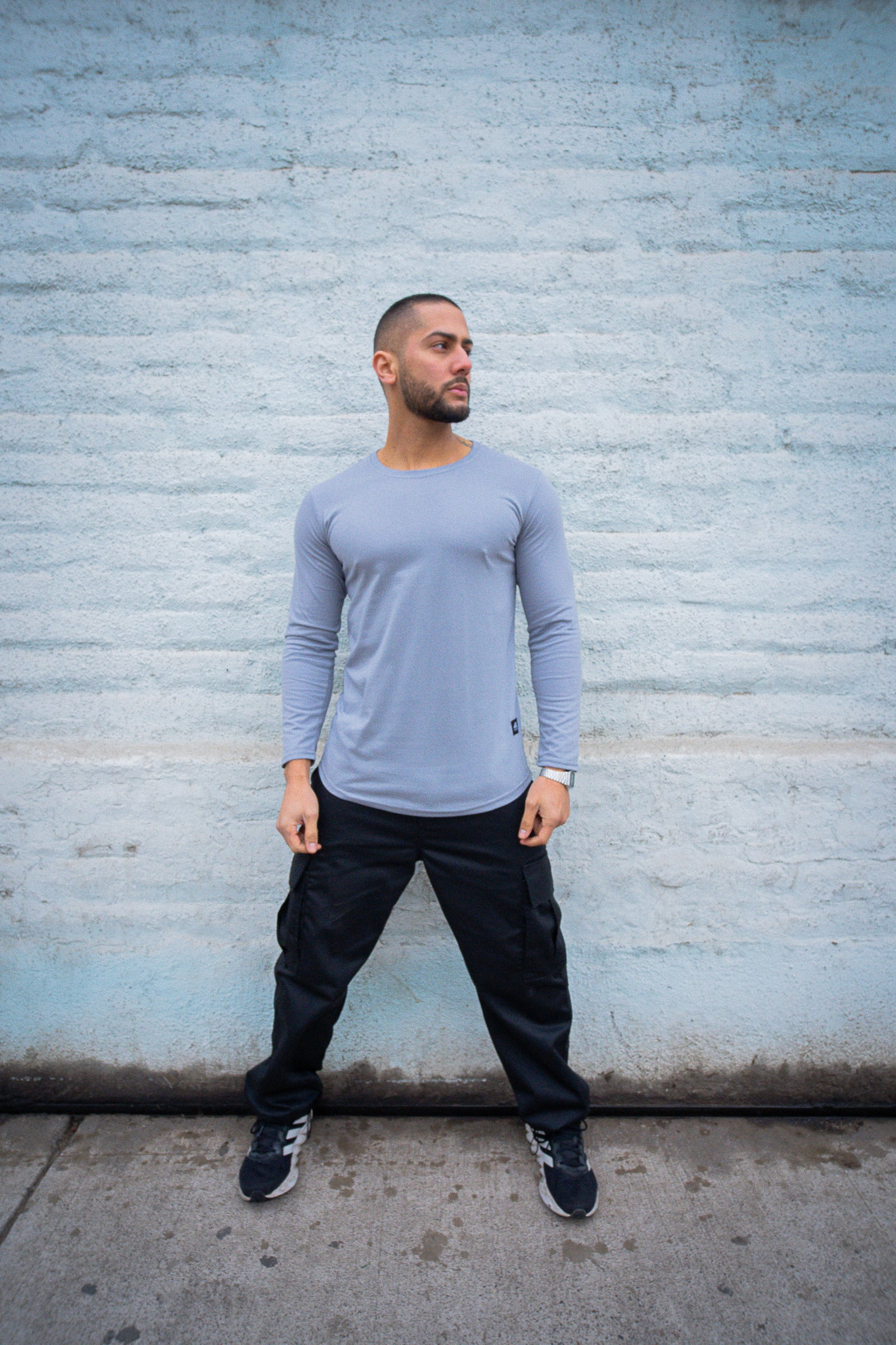 Polera Long fit ML Gris Plata Dsanti