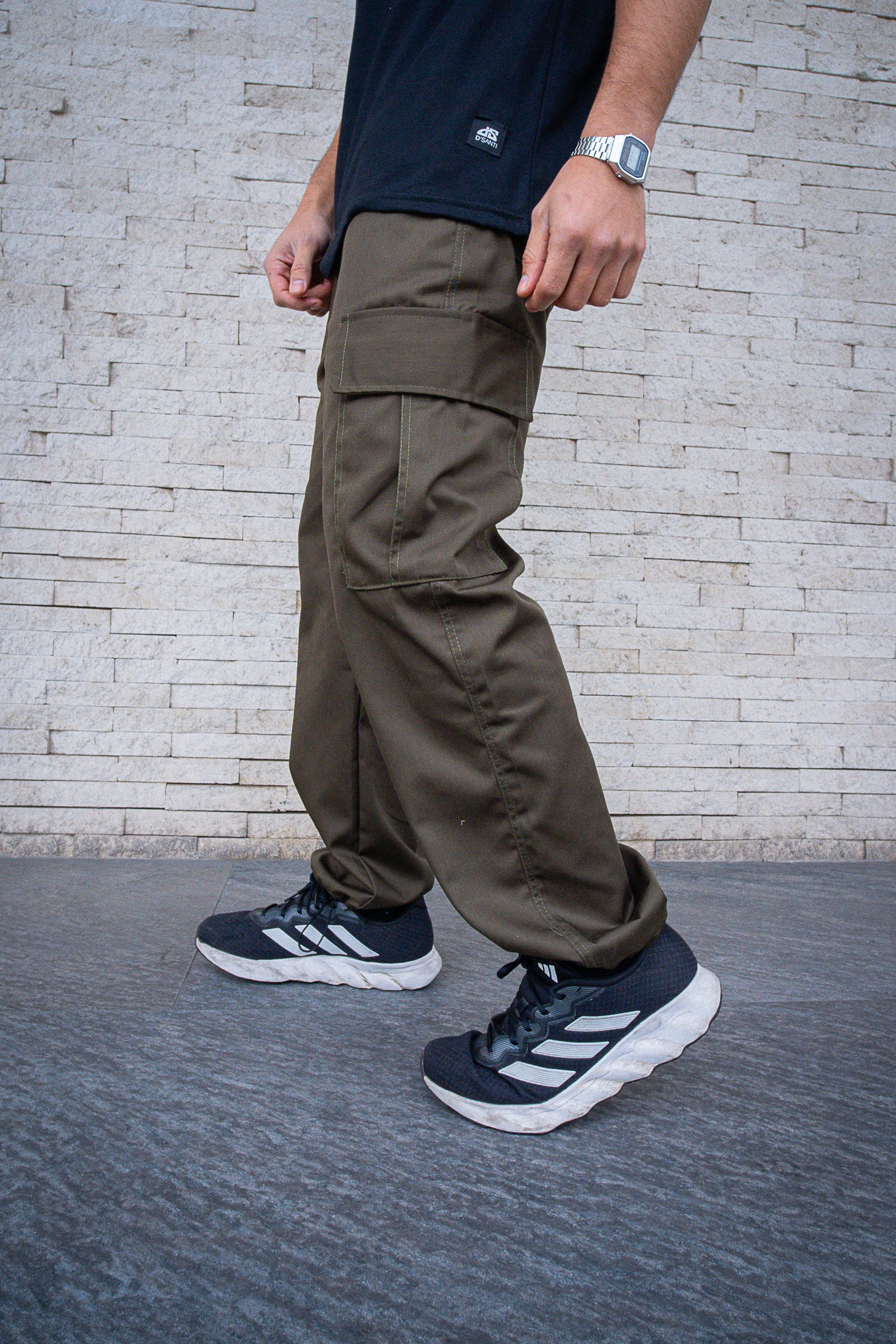 Cargo Gabardina Rigida Verde Dsanti