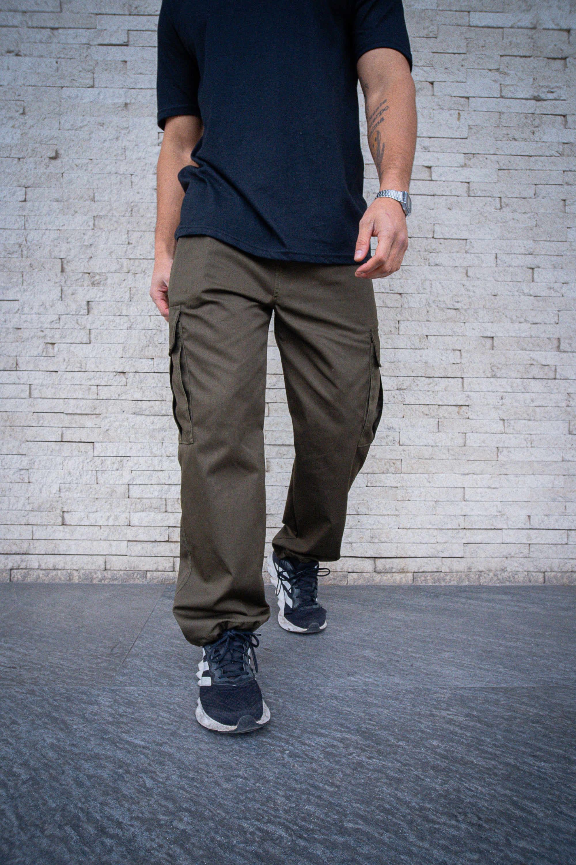 Cargo Gabardina Rigida Verde Dsanti