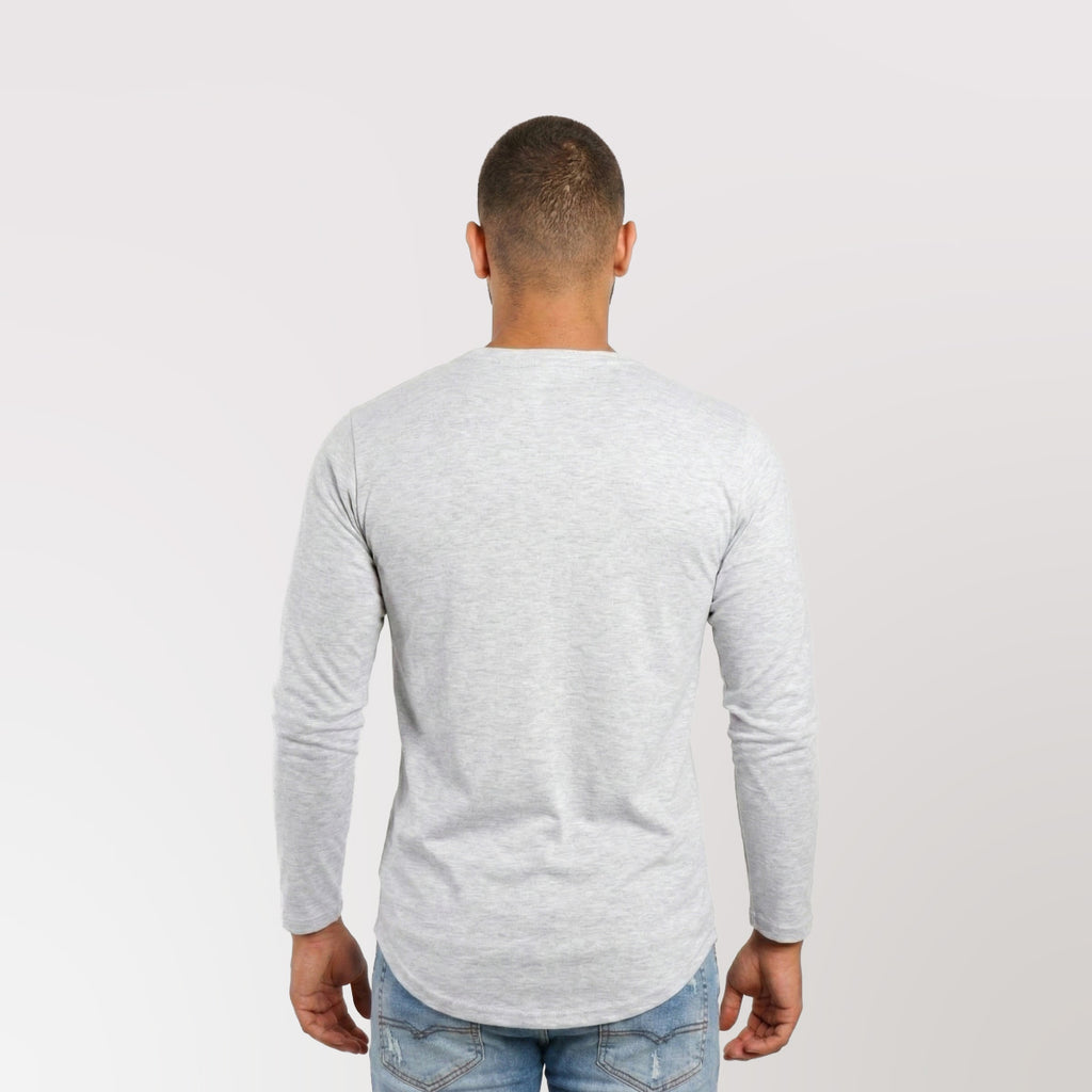 Polera Long fit ML Gris Melange Dsanti