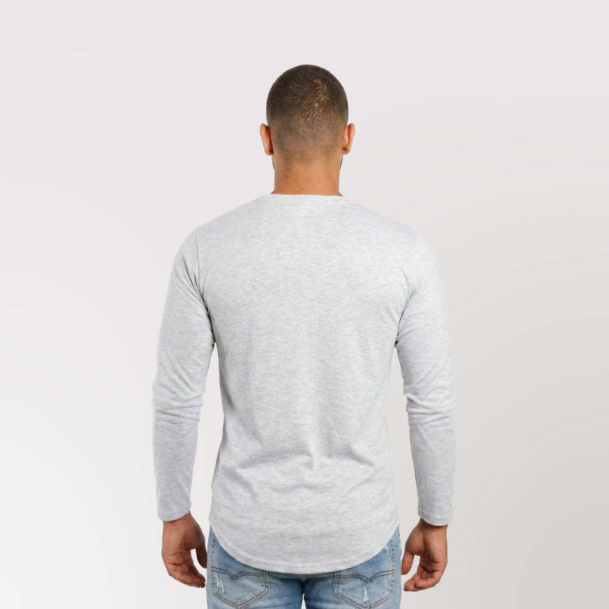Polera Long fit ML Gris Melange Dsanti