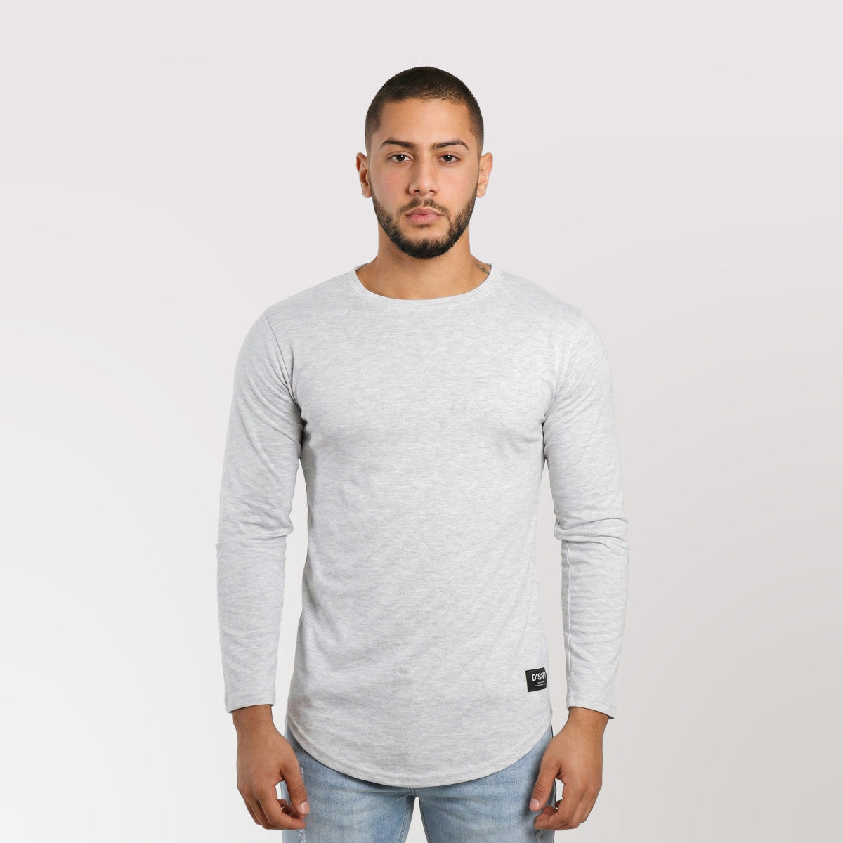 Polera Long fit ML Gris Melange Dsanti