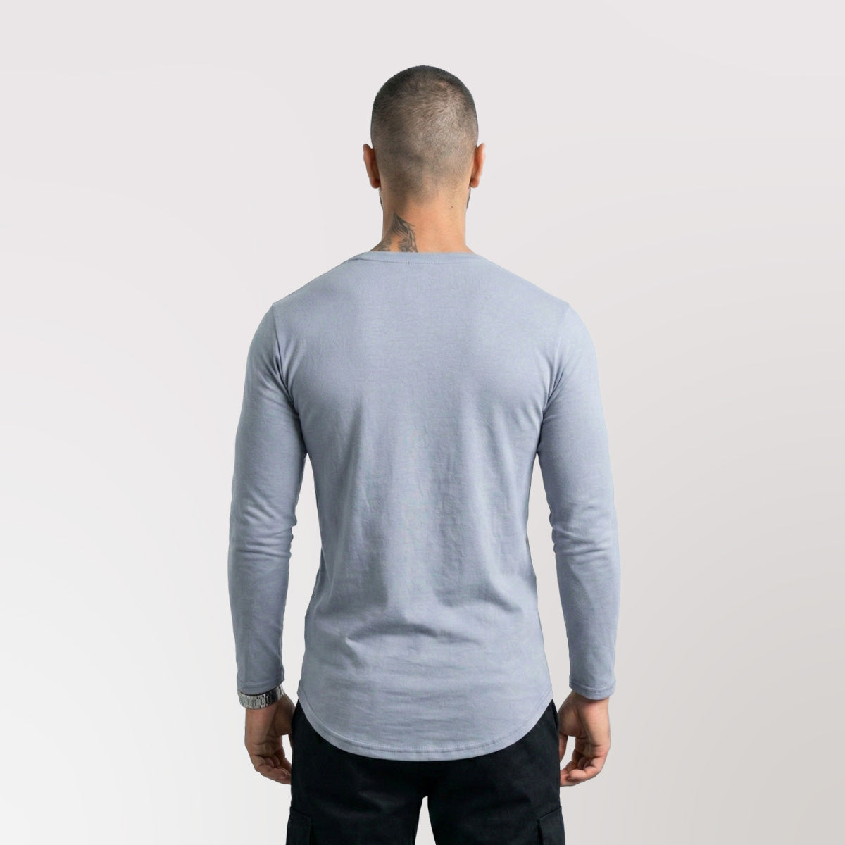 Polera Long fit ML Gris Plata Dsanti