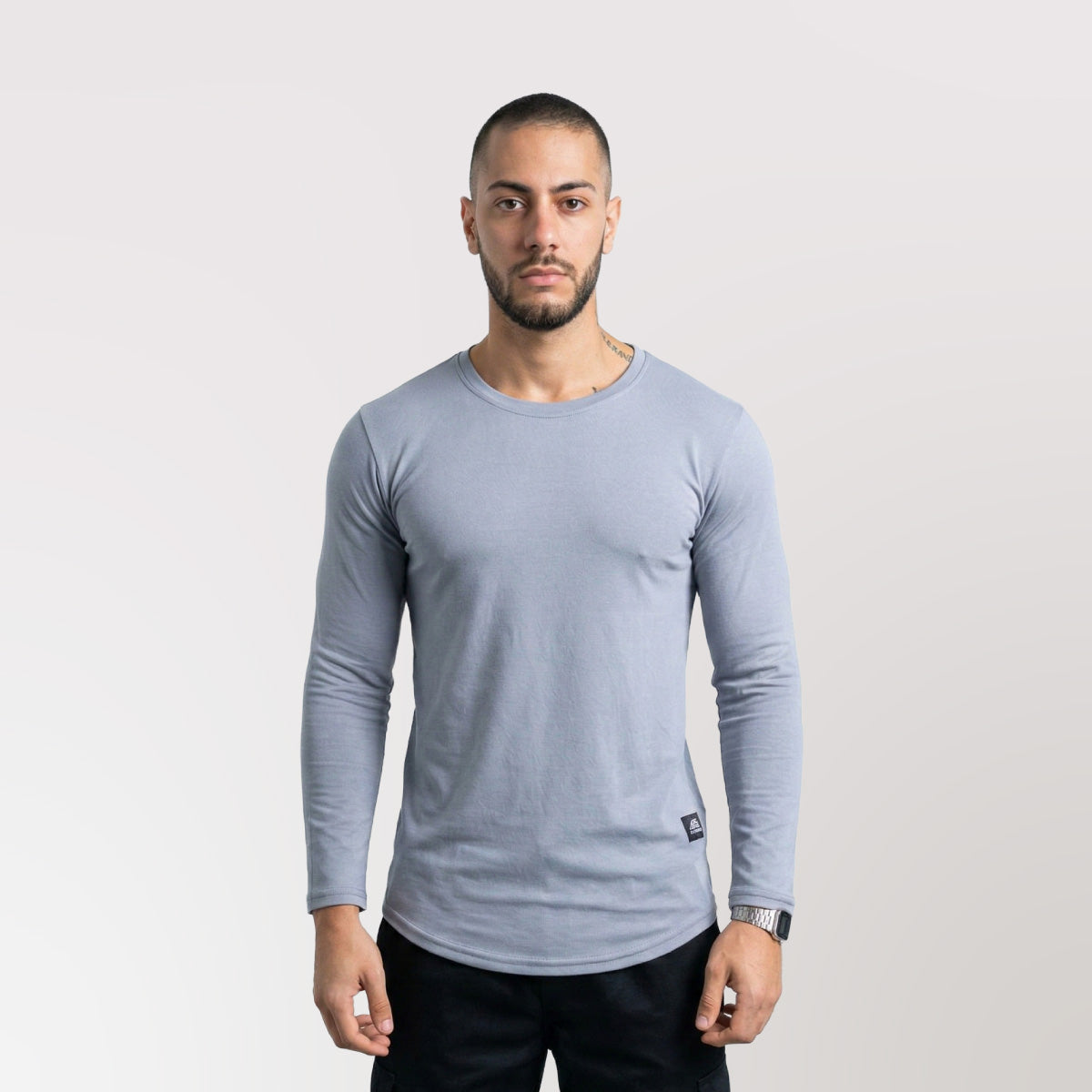 Polera Long fit ML Gris Plata Dsanti