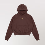poleron boxy fit cafe chocolate - vista frontal ghost manequin