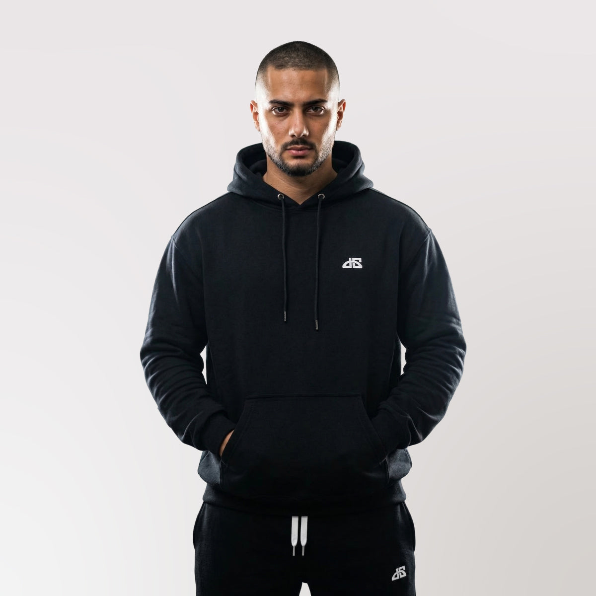 Poleron Oversize Con Gorro Negro