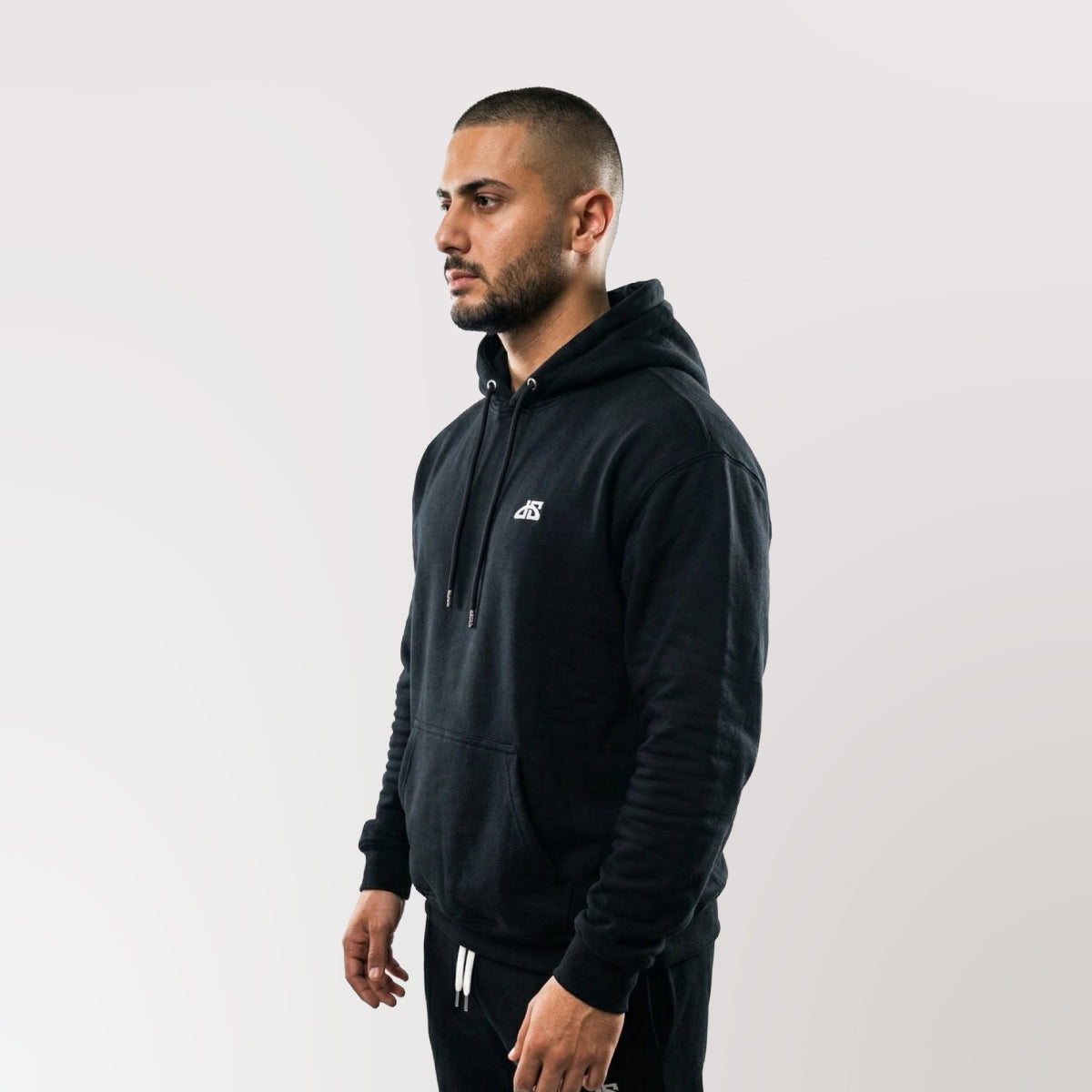 Poleron Oversize Con Gorro Negro