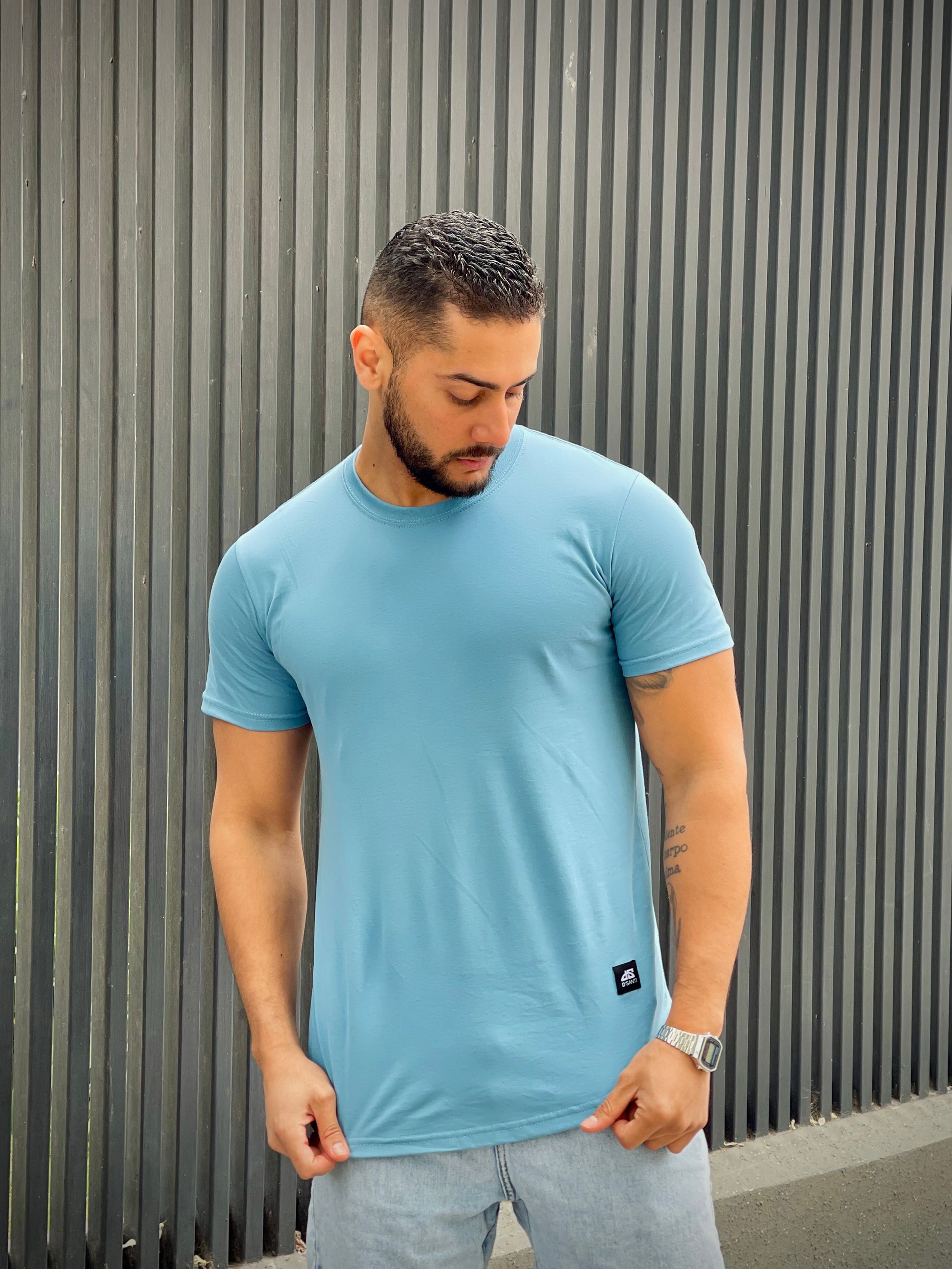 Polera Long fit 096 Azul celeste Dsanti