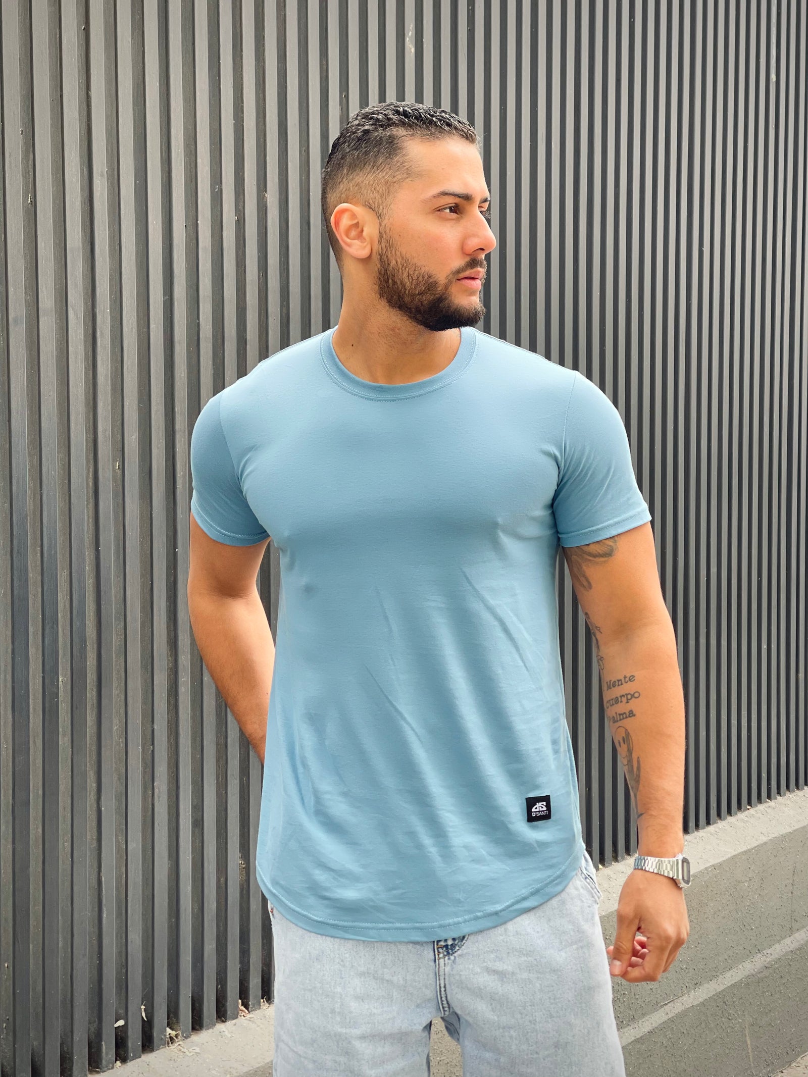 Polera Long fit 096 Azul celeste Dsanti