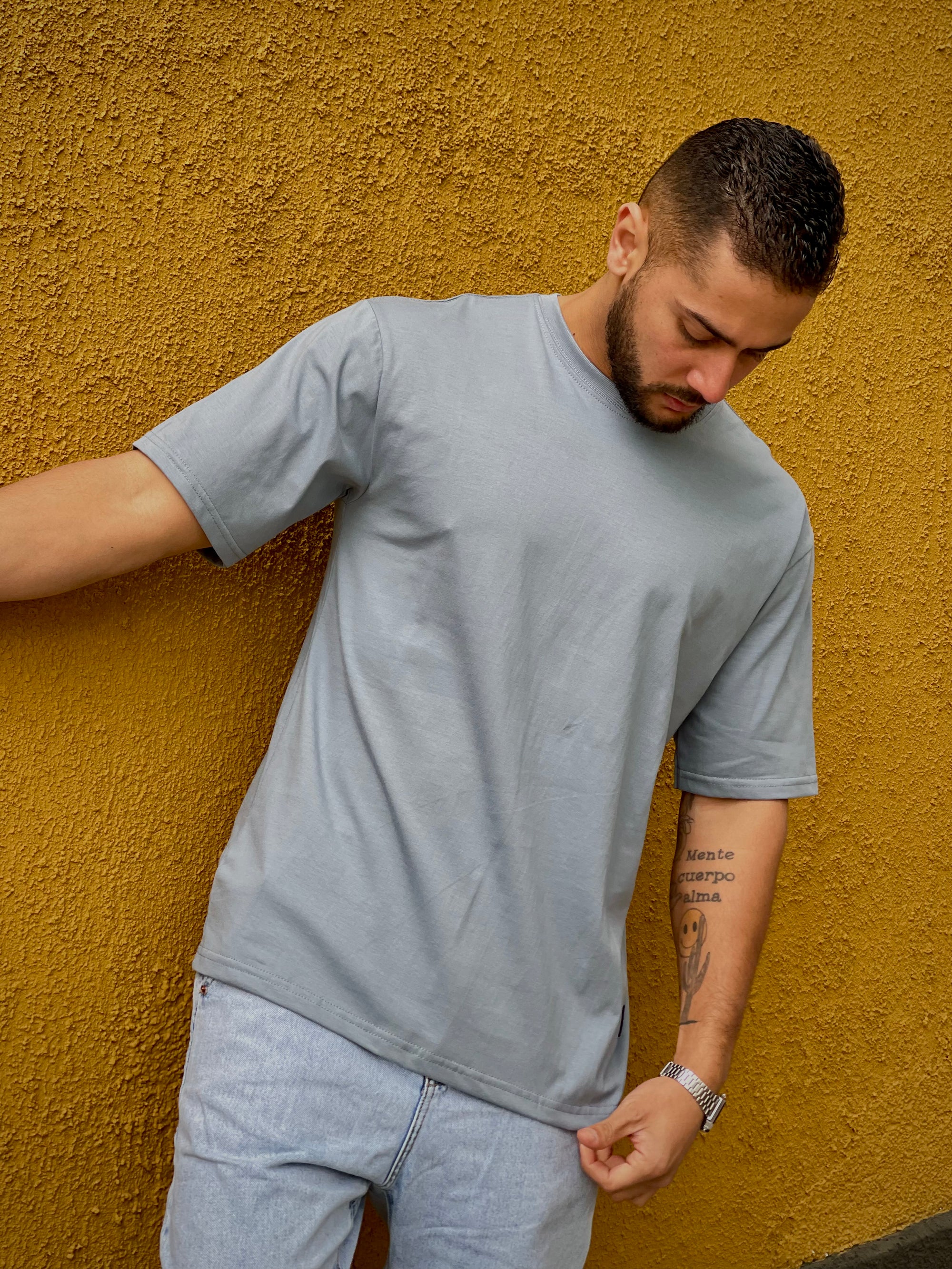 Polera Oversize Gris plata Dsanti