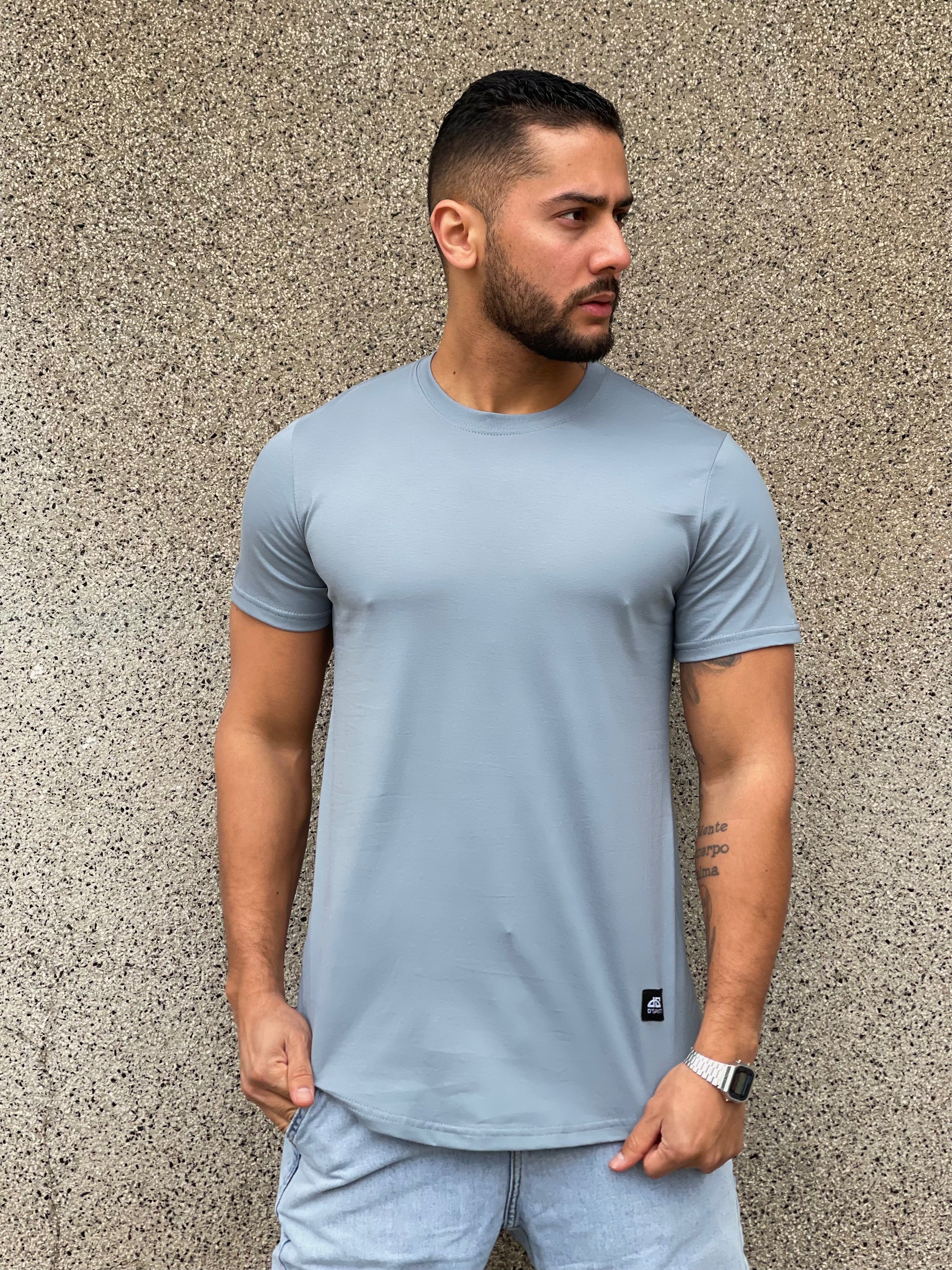 Polera Long fit 096 Gris Plata Dsanti