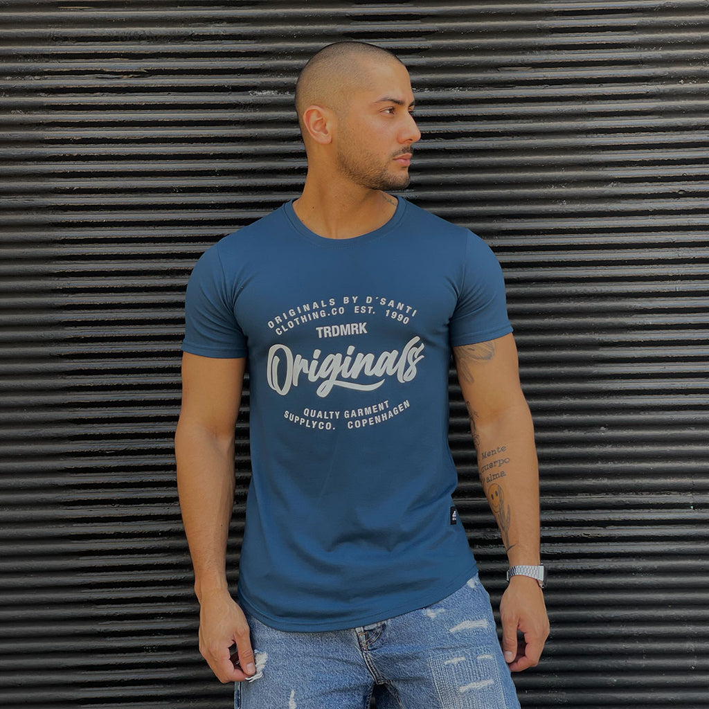 Polera Long Fit Original Azul Petroleo
