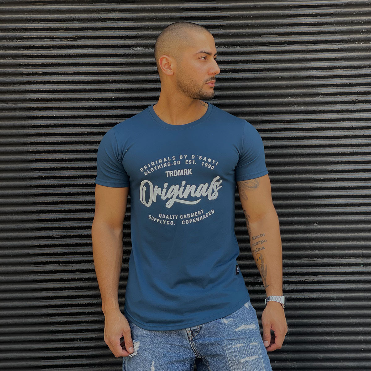 Polera Long Fit Original Azul Petroleo