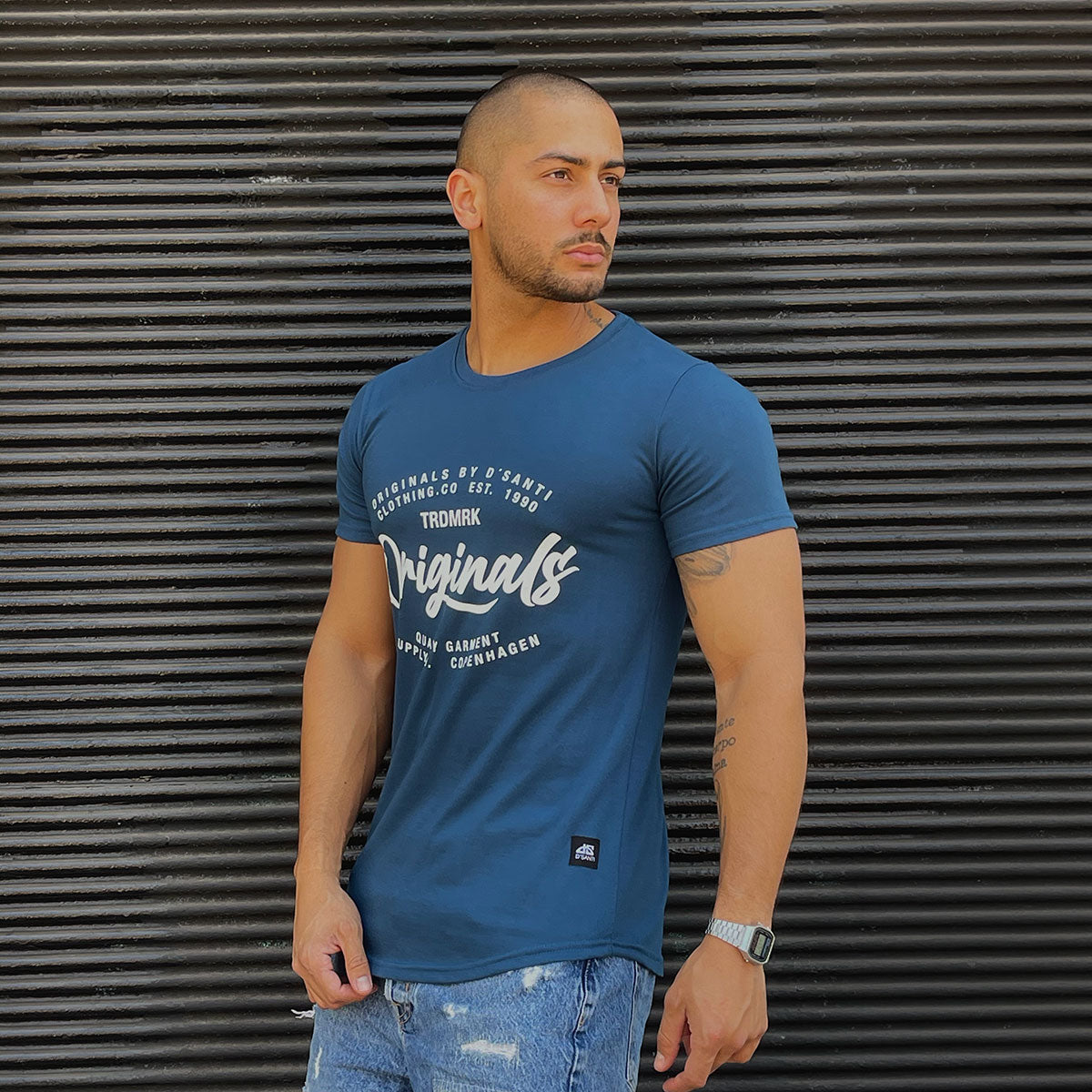 Polera Long Fit Original Azul Petroleo