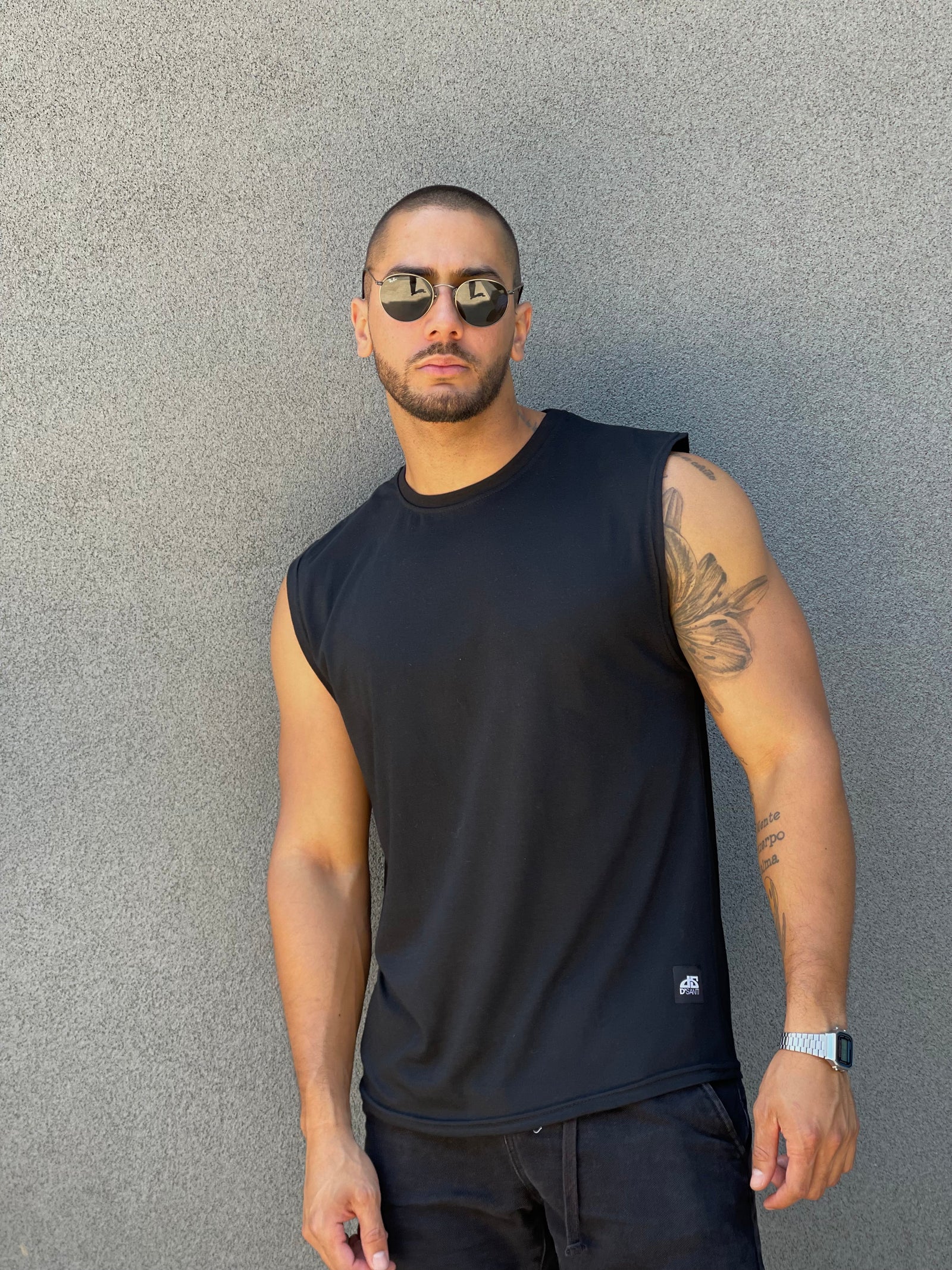 Polera sin Mangas Negra