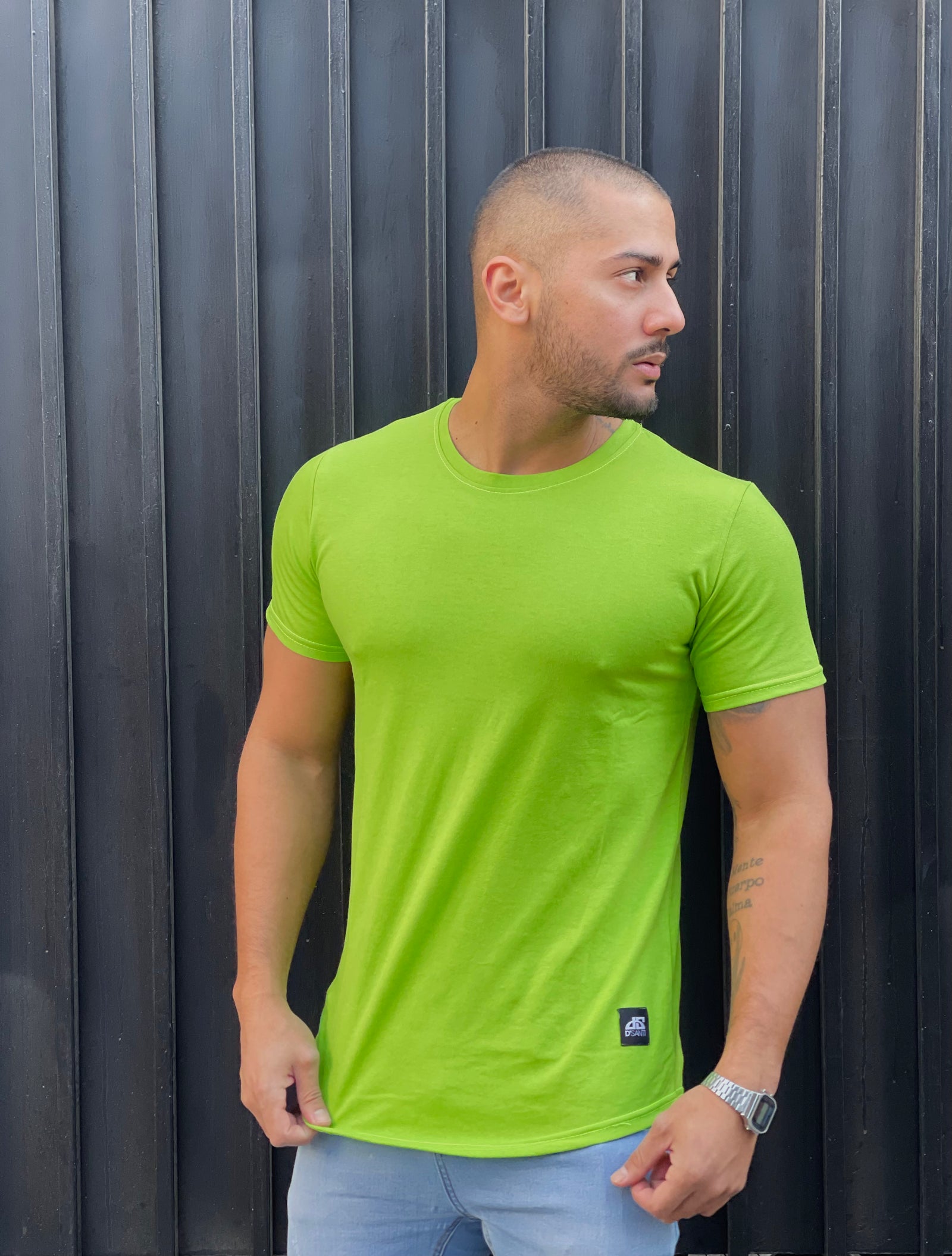 Polera Long fit 096 Verde Limon