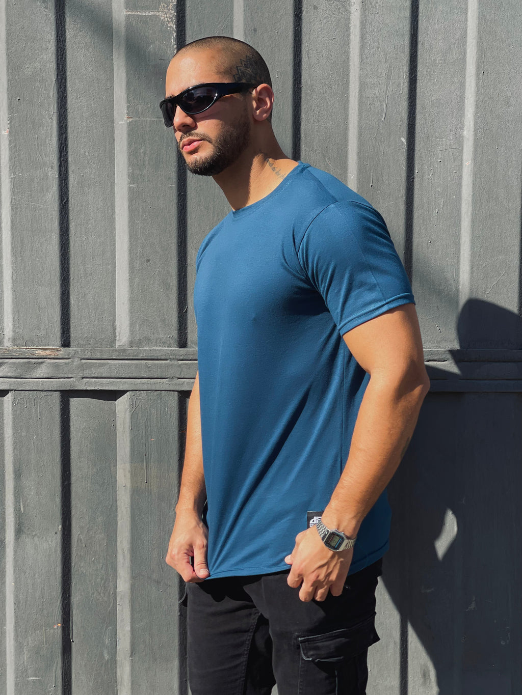 Polera Regular fit Azul Petroleo