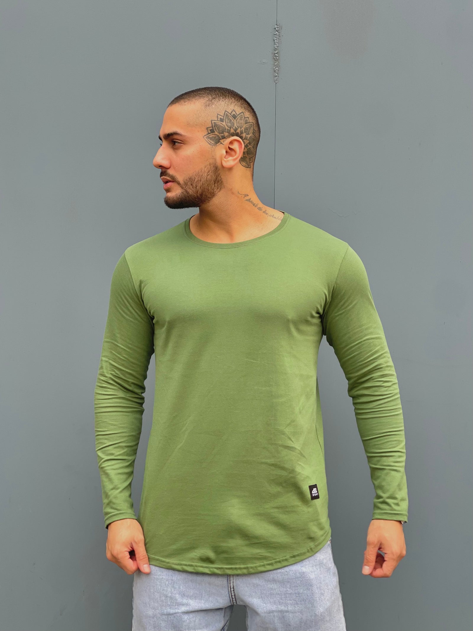Polera Long fit ML Verde Musgo