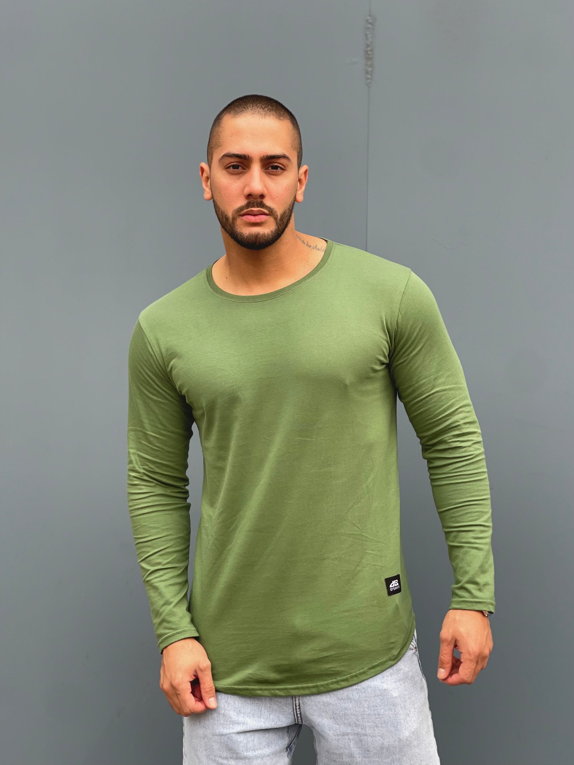 Polera Long fit ML Verde Musgo