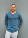 Polera Long fit ML Azul Petroleo