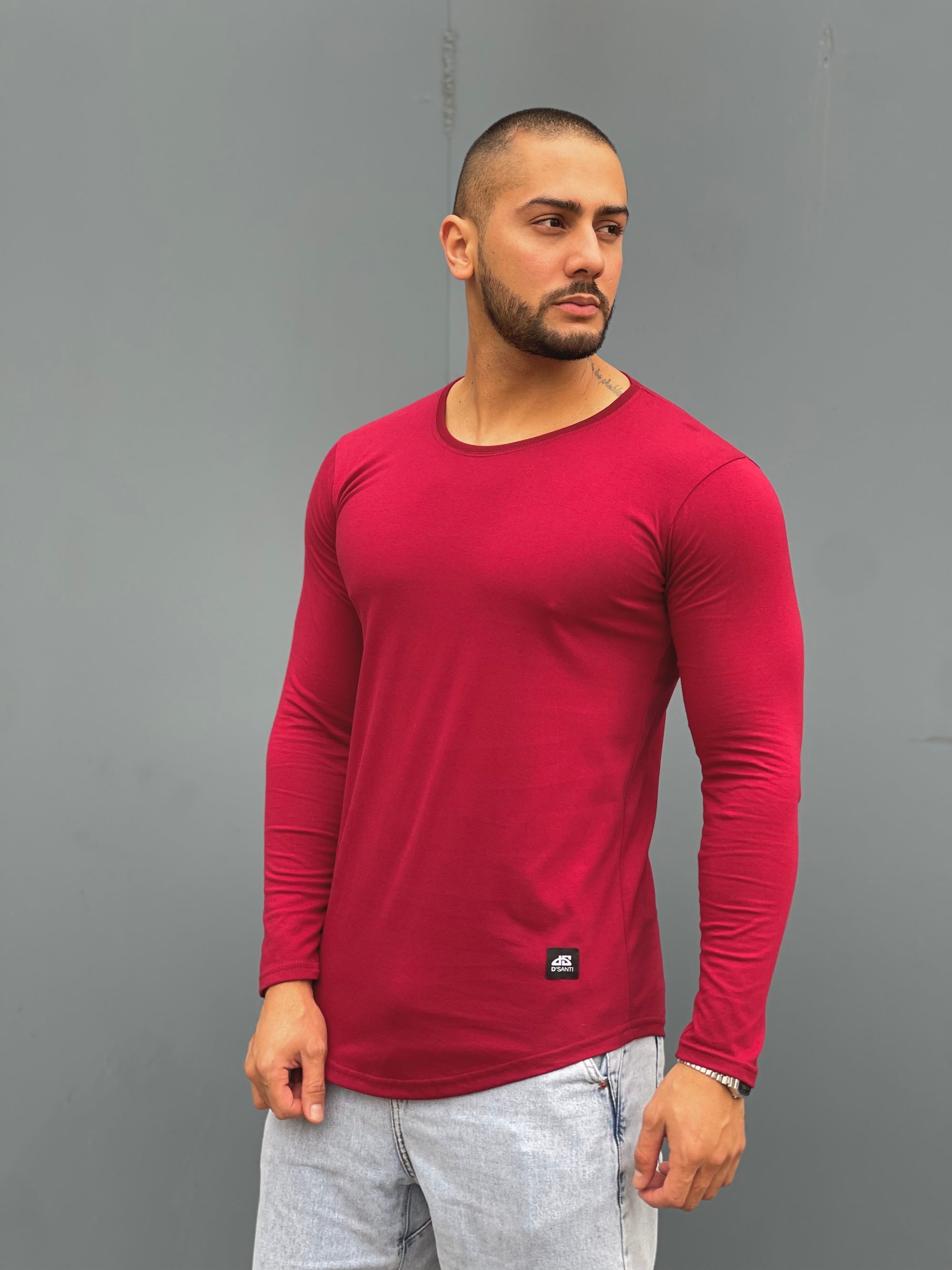 Polera Long fit ML Burdeo Dsanti