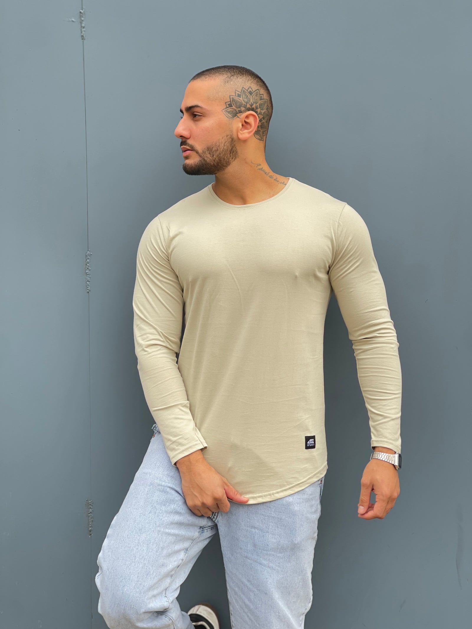 Polera Long fit ML Beige Dsanti