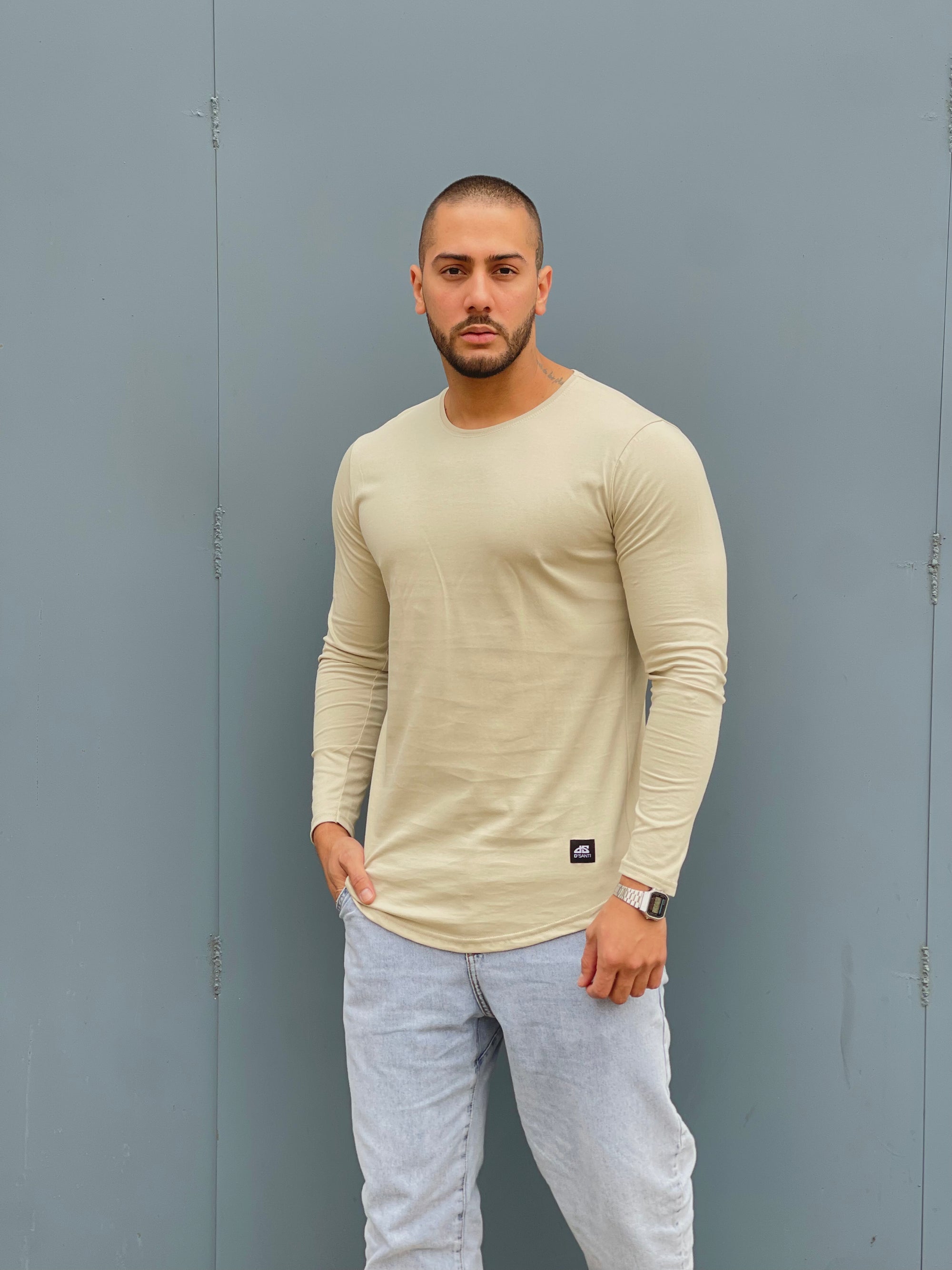 Polera Long fit ML Beige Dsanti