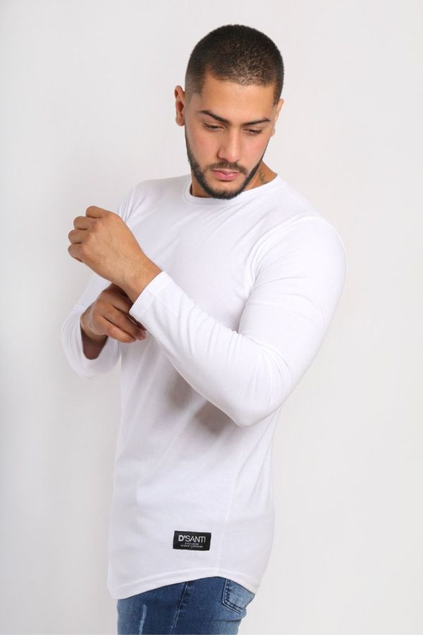 Polera Long fit ML Blanca Dsanti