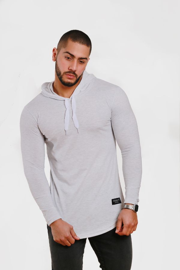 Polera Long fit MLG Gris Melange Dsanti