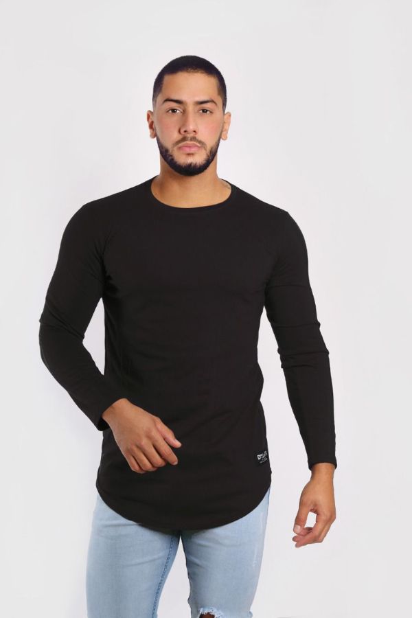 Polera Long fit ML Negra Dsanti