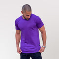 polera long fit morada hombre algodón - vista frontal 
