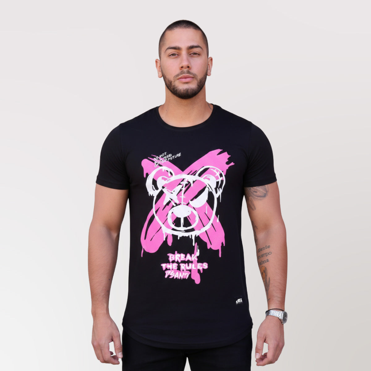 Polera Long Fit Break The Rules Negra Dsanti