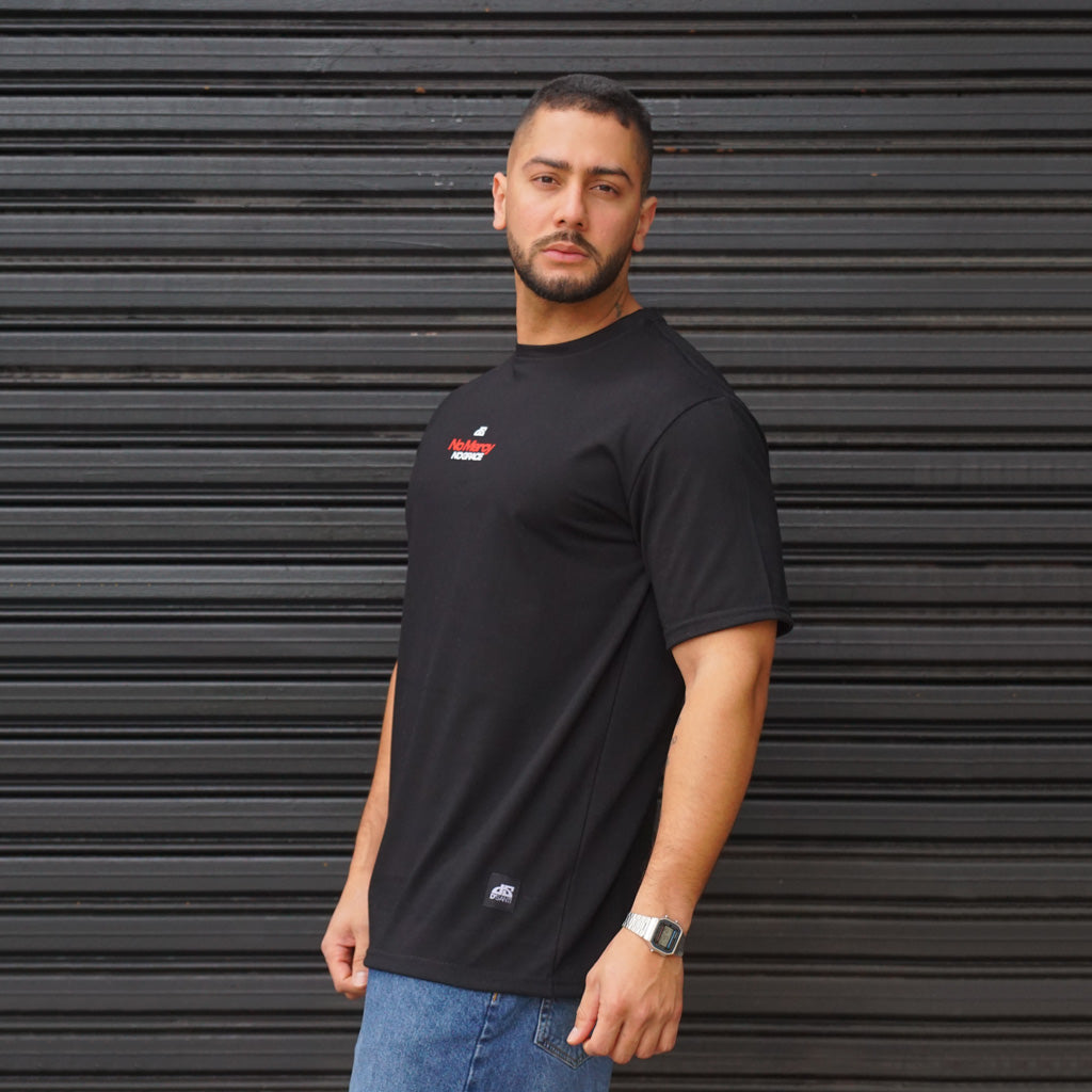 POLERA OVERSIZE NO MERCY NEGRA DSANTI 100 ALGODÓN 400 GRAMOS - VISTA PRINCIPAL 3