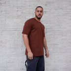 POLERA OVERSIZE CAOBA ALGODÓN HOMBRE - VISTA FRONTAL 1