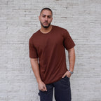 POLERA OVERSIZE CAOBA ALGODÓN HOMBRE - VISTA FRONTAL 2