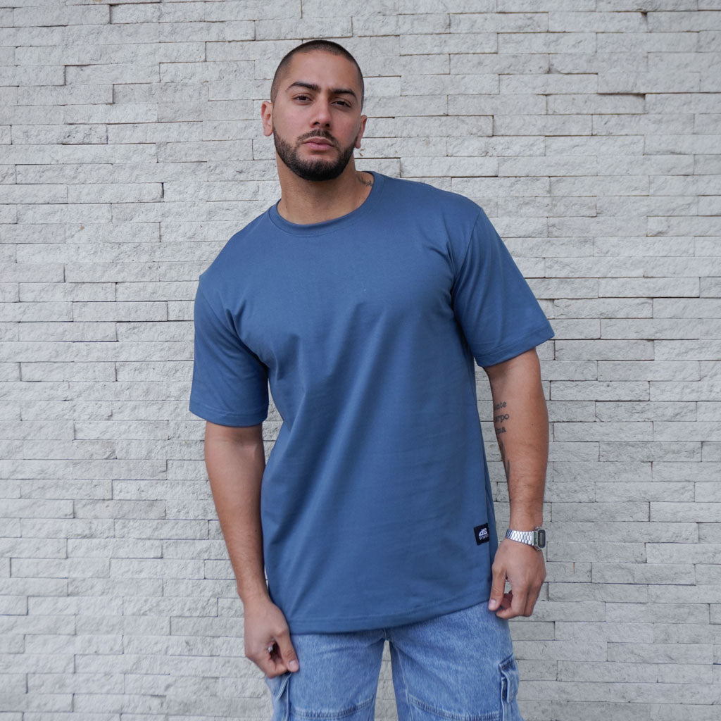 POLERA OVERSIZE COBALTO ALGODÓN HOMBRE - VISTA PRINCIPAL