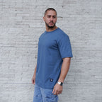 POLERA OVERSIZE COBALTO ALGODÓN HOMBRE - VISTA FRONTAL 2