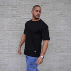 POLERA OVERSIZE HEAVYWEIGHT NEGRA - VISTA LATERAL
