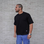 POLERA OVERSIZE HEAVYWEIGHT NEGRA - VISTA FRONTAL 4