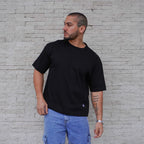 POLERA OVERSIZE HEAVYWEIGHT NEGRA - VISTA FRONTAL 1