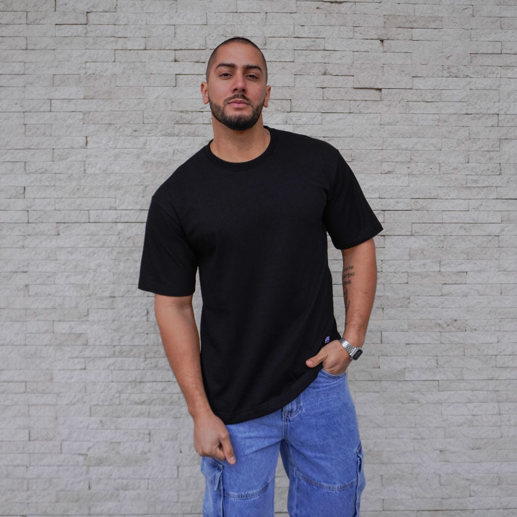 POLERA OVERSIZE HEAVYWEIGHT NEGRA - VISTA PRINCIPAL