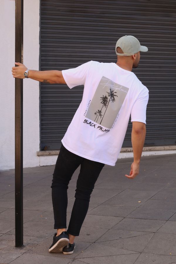 Polera Oversize Black Palms Dsanti