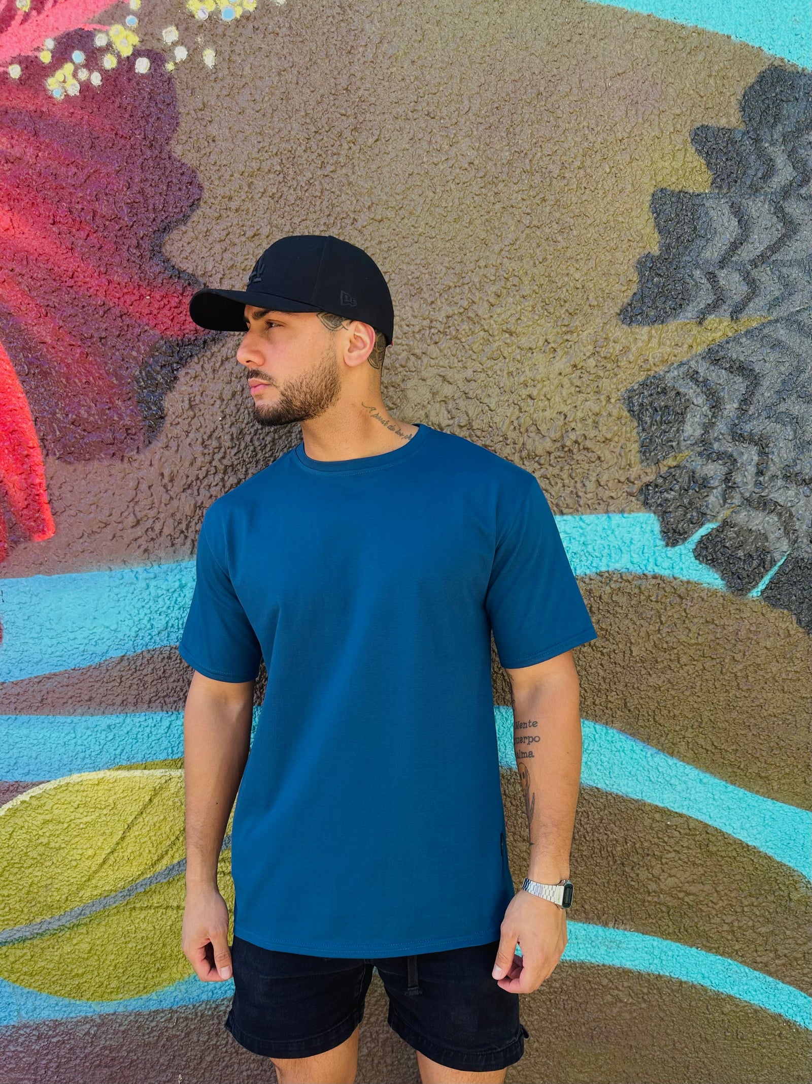 Polera Oversize Azul Petroleo