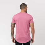 polera long fit palo rosa algodón hombre - vista frontal