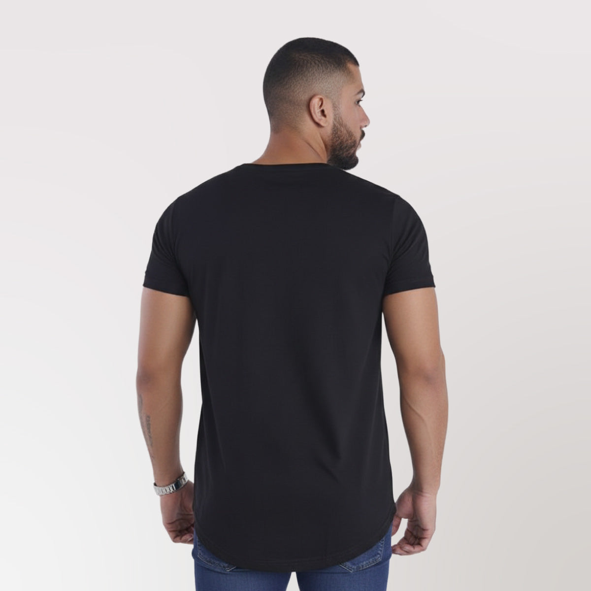 Polera Long Fit Peace love Negra Dsanti