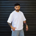 polera boxy fit balnca hombre algodón - vista frontal 2