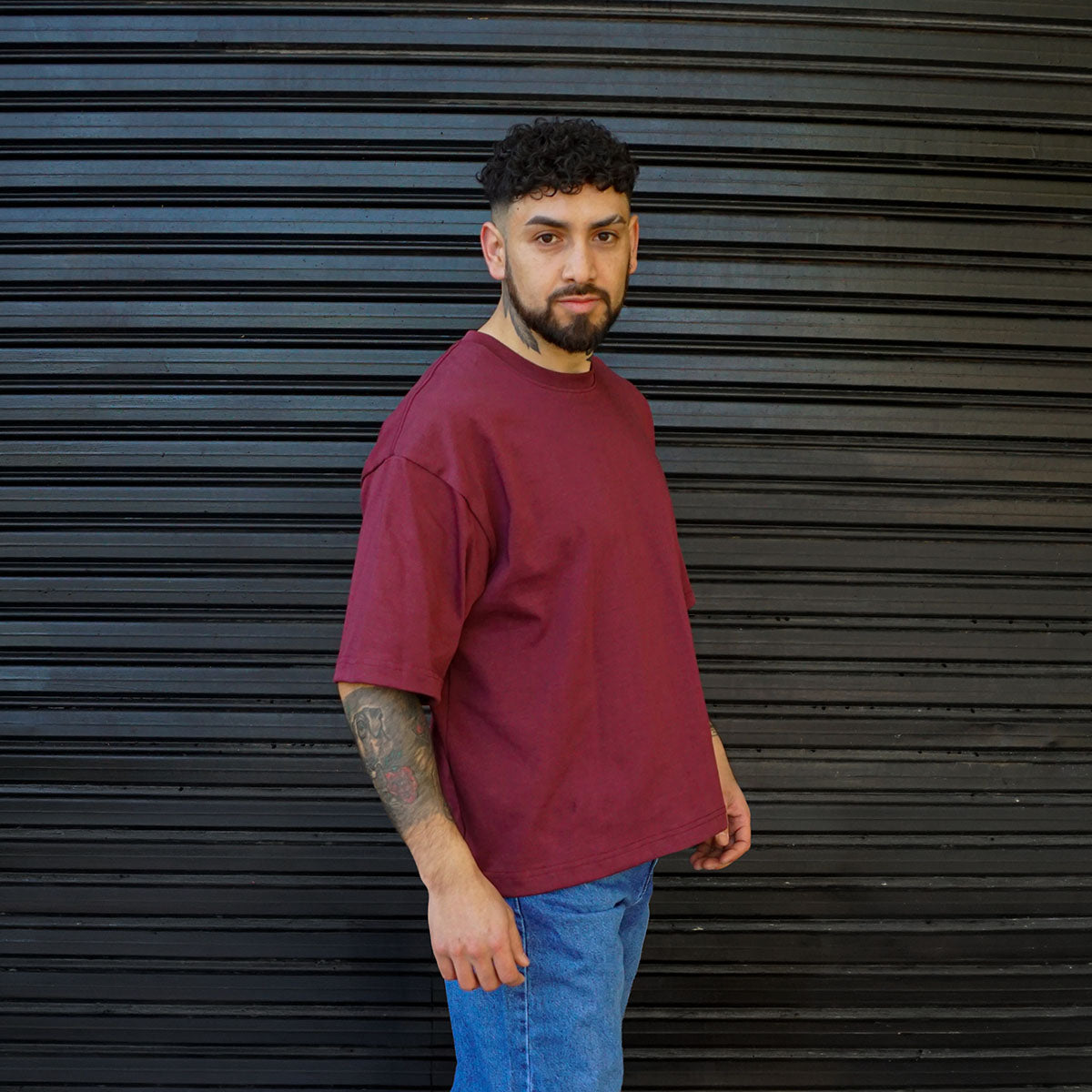 polera boxy fit cereza algodon hombre - vista principal